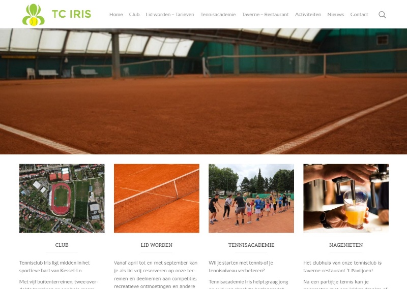 website sportclub laten maken tennisclub iris kessel lo